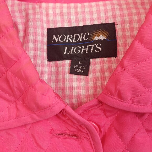 Nordic Light Bubble Gum Pink Button Up Quilted Barn Jacket - Picture 4 of 5